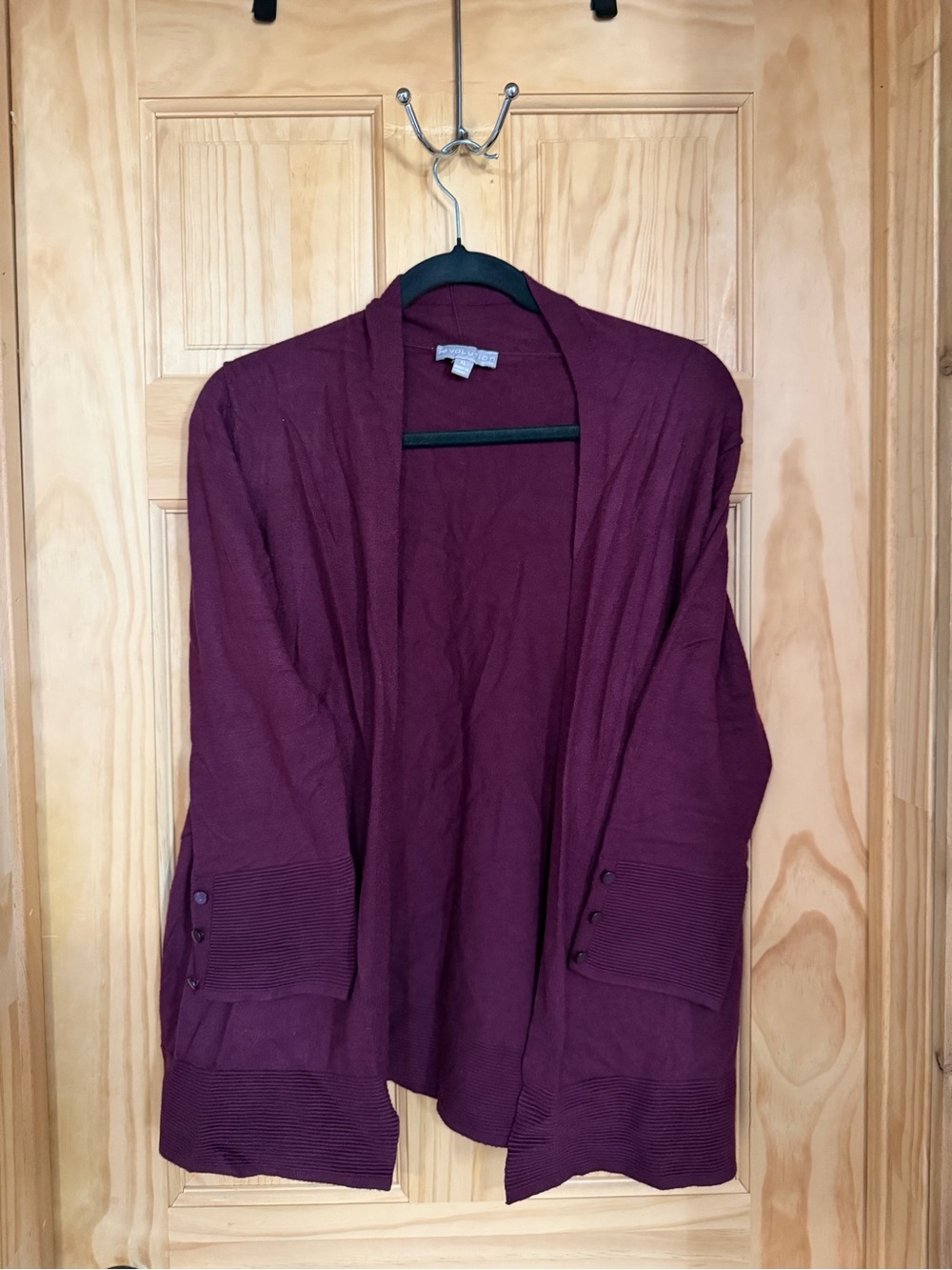 Revolution Open-Front Wine Cardigan Sweater